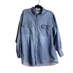 Geoffrey Beene Denim Button Up Men’s Shirt. Size Large